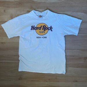 Hard Rock Cafe White Tee with Red and Gold Logo